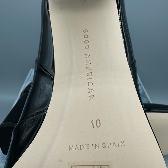 NEW Good American Women’s Square Toe Booties Black Size 10 - Picture 6 of 10